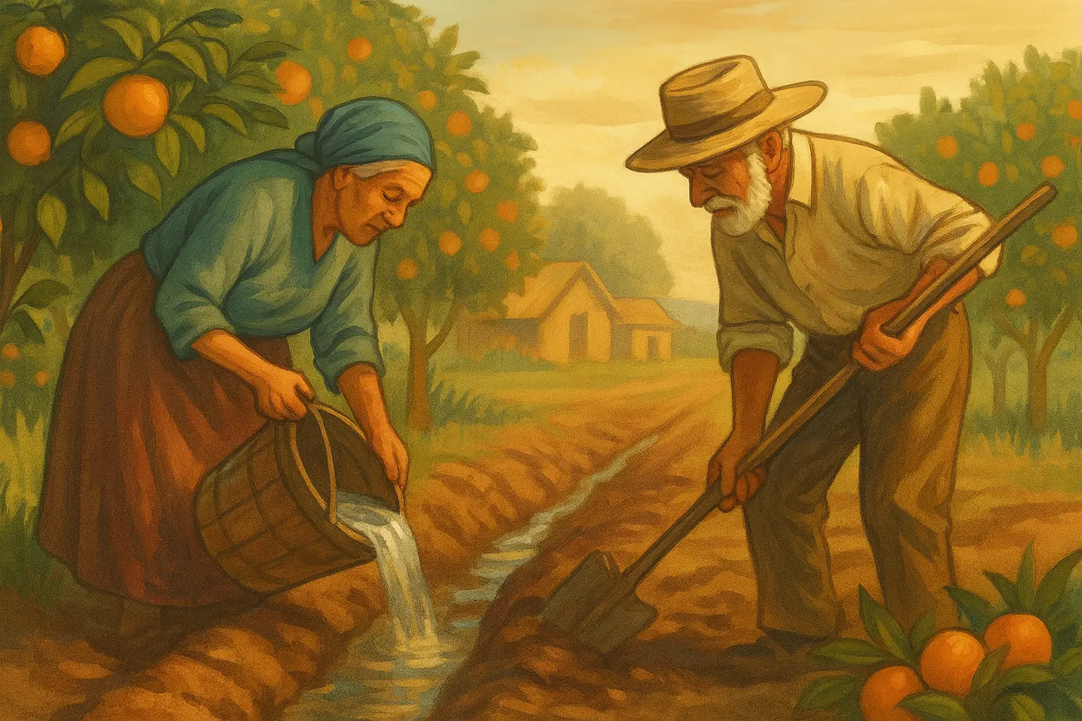 Familia trabajando