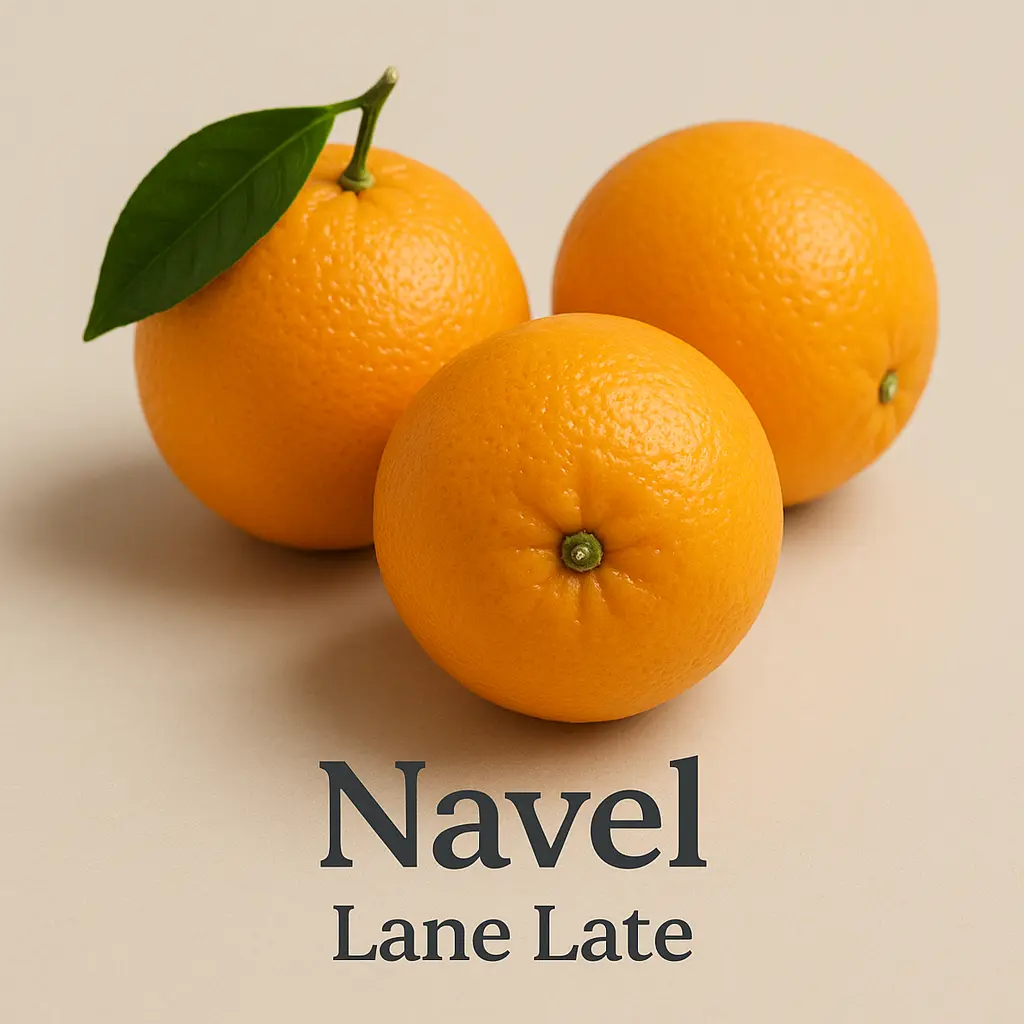 Naranja Lane Late: variedad Navel tardía, ombligo visible