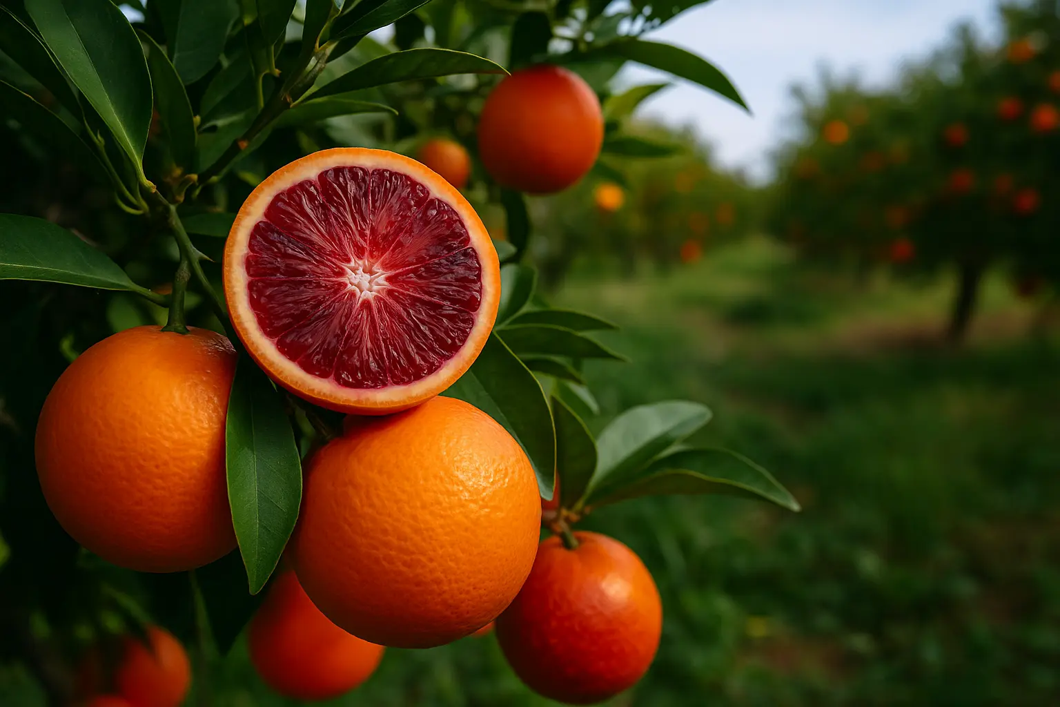 Naranja Sanguina: piel fina, mucho zumo, sabor dulce