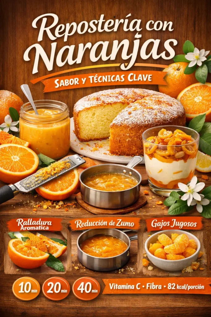 Recetas fáciles con naranjas para postres: 8 ideas rápidas (con trucos de ralladura y zumo)